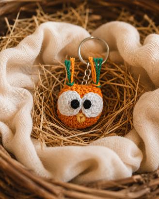 Portachiavi Gufetto amigurumi artigianale