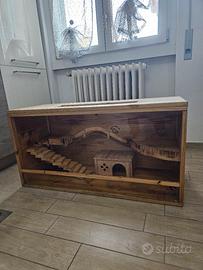 gabbia/teca per animali in legno