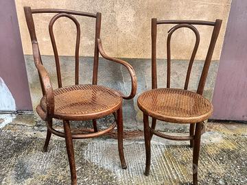Poltrona e sedia tipo Thonet