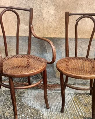 Poltrona e sedia tipo Thonet