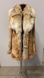 Giacca vintage in pelle e shearling