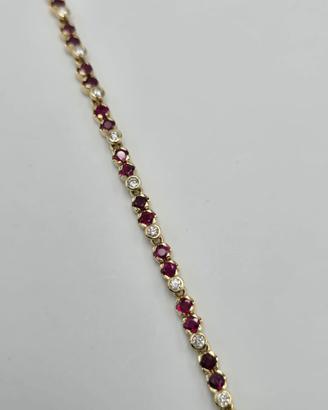 BRACCIALE TENNIS IN ORO CON RUBINI E DIAMANTI