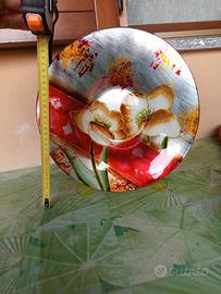 Piatto decorativo centrotavola con piedistallo