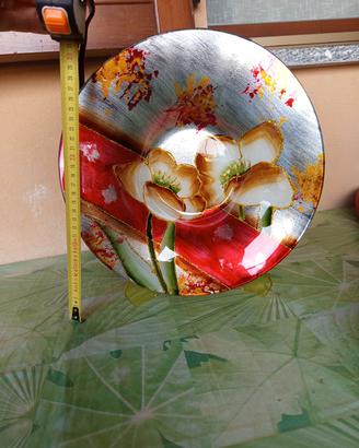 Piatto decorativo centrotavola con piedistallo