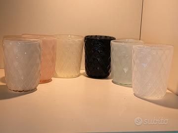 servizio di 6 bicchieri in vetro di murano 