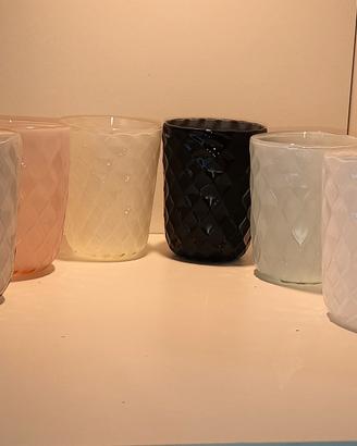 servizio di 6 bicchieri in vetro di murano 