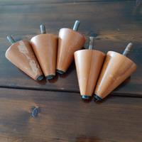 5 piedini in legno per mobiletti +1 