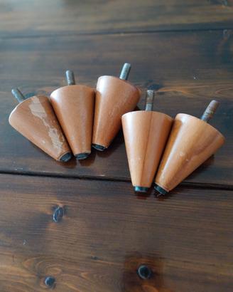 5 piedini in legno per mobiletti +1 