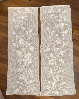 Coppia tende filet all’uncinetto – 120x50 cm cad.