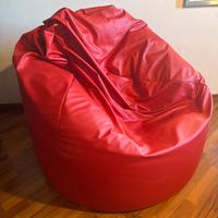 Pouf rosso in ecopelle