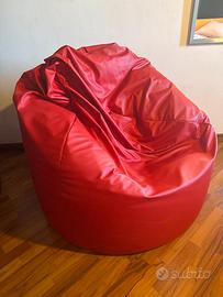 Pouf rosso in ecopelle