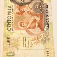Rara Banconota 100.000 Lire Caravaggio