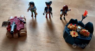 PLAYMOBIL PIRATI ARMATI ZATTERA E ISOLA DEL TESORO