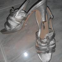 Sandalo decolté argento/strass d'alessandro n.38