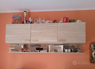 Mobile pensile in rovere chiaro