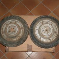 RUOTE COMPLETE VESPA 50 R L N CON FLANGIA MOZZO