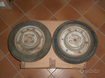 RUOTE COMPLETE VESPA 50 R L N CON FLANGIA MOZZO