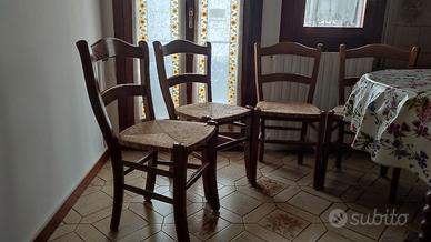 Sei sedie legno noce nazionale