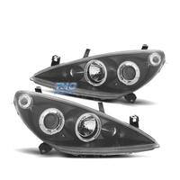 FARI PEUGEOT 307 01-05 ANGEL EYES FONDO NERO H7 H1