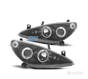 FARI PEUGEOT 307 01-05 ANGEL EYES FONDO NERO H7 H1