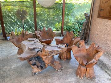 Tavolino e sedie da te cinese