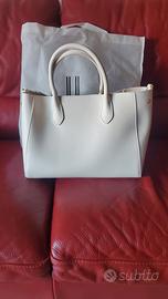 Borsa Lancetti a tracolla bianca + Pochette