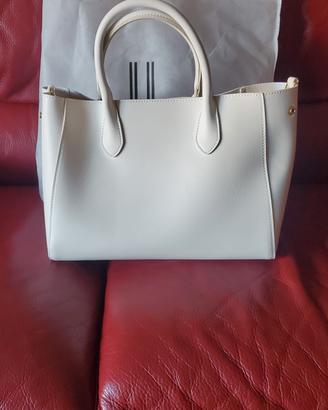 Borsa Lancetti a tracolla bianca + Pochette