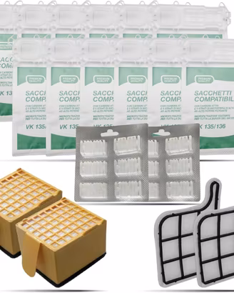 Kit Risparmio 12 Sacchetti Folletto VK135 VK136