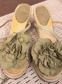 Sandali zeppa espadrilles RAS con maxi fiore