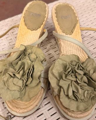 Sandali zeppa espadrilles RAS con maxi fiore