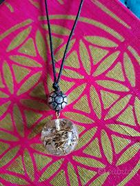 ciondolo orgonite quarzo citrino e ottone