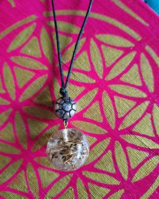 ciondolo orgonite quarzo citrino e ottone