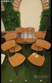 A domicilio 6 sedie vintage formica e metallo