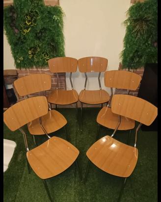A domicilio 6 sedie vintage formica e metallo