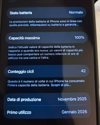 Iphone 17 con batteria ancora nuova