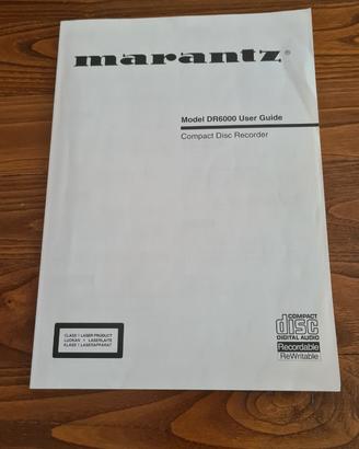 Manuale  originale per Cd Player Marantz DR 6000