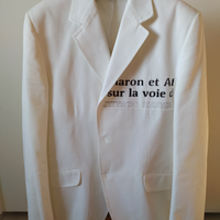 Giacca bianca con patches in francese taglia 52