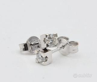 Orecchini Punto Luce “Cubo” Diamanti 0,30 Ct