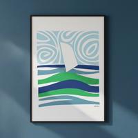 serigrafia originale anni 70 - sogg Vela