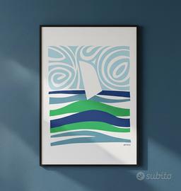 serigrafia originale anni 70 - sogg Vela