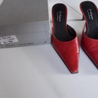 Scarpe donna sabot rosse utilizzate una volta tg36