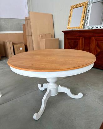 NUOVO TAVOLO ROTONDO ALLUNG. CON PIANO IN CASTAGNO