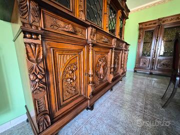 Sala da pranzo completa in Noce tanganica