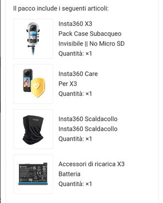Insta360 X3 Bundle Subacqueo - Pari al nuovo (Inut