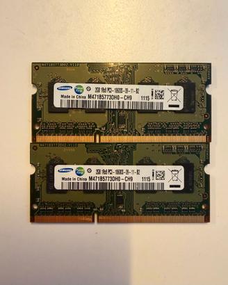 RAM 2GB 1Rx8 PC3- 106008-09-11-B2 4GB TOTALI