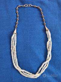 Collana in argento con pietre acquamarina