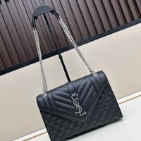 Borsa a tracolla nera in stile YSL
