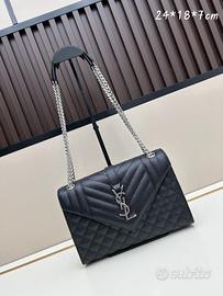 Borsa a tracolla nera in stile YSL