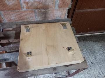 Carrello con. ruote in legno x piante o altro