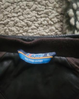giacca aviatore kway in pelle 